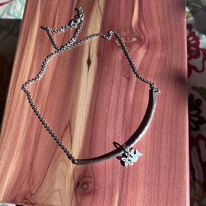 James Avery 16” hammered crescent necklace and Paloma charm